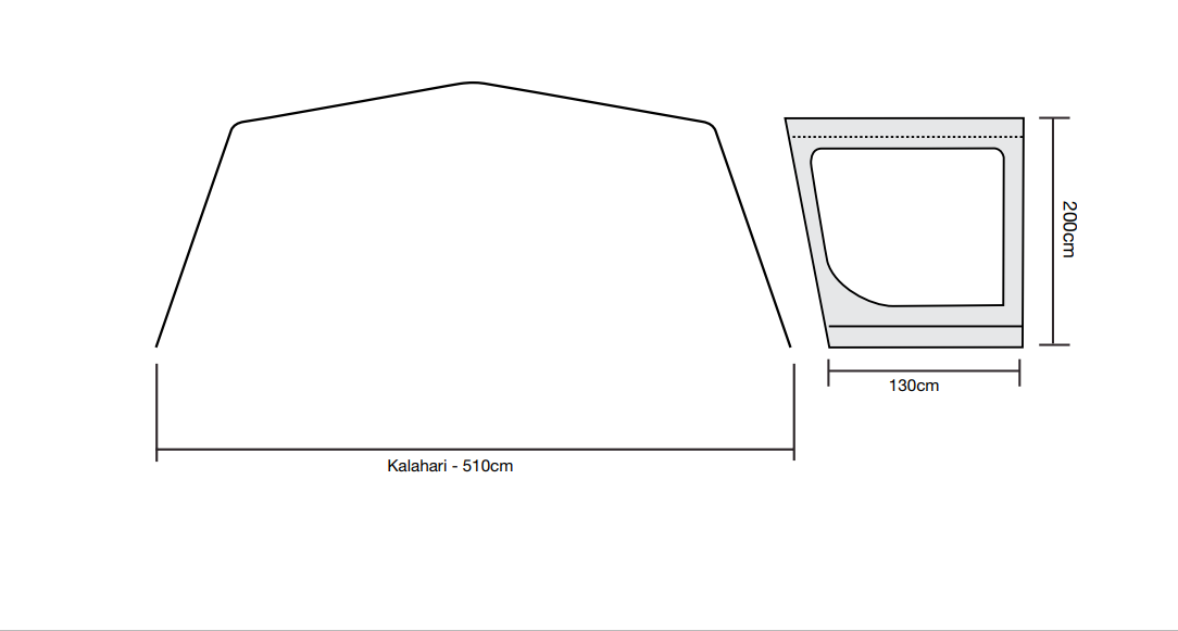 Outdoor Revolution Kalahari PC 7.0 Steel Side Veranda Canopy