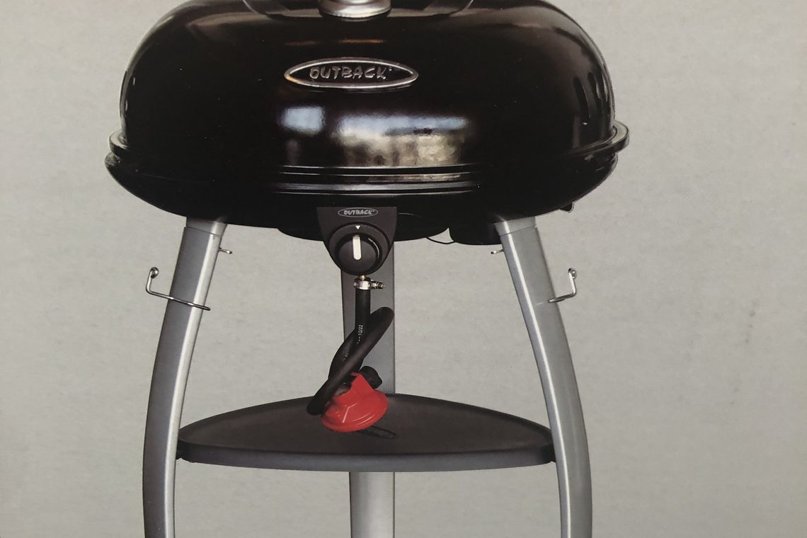 Outback Trekker Portable Black Gas BBQ Includes Table Legs | Norwich