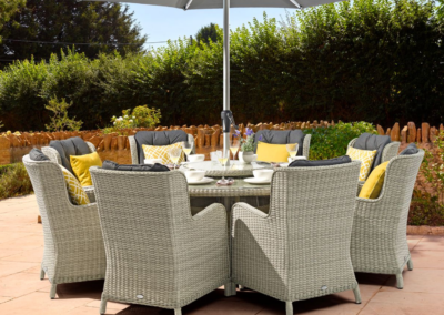 Bramblecrest Chedworth Non Reclining 8-Seat Dining Set - Dove Grey