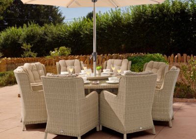 Bramblecrest Chedworth 8-Seat Round 180cm Dining Set - Sandstone