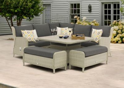 Bramblecrest Chedworth High/Low Corner Set with Reclining Back - Dove Grey