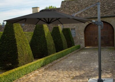 Bramblecrest Chichester Grey 3.0m Round Cantilever Parasol with Granite Base & Cover
