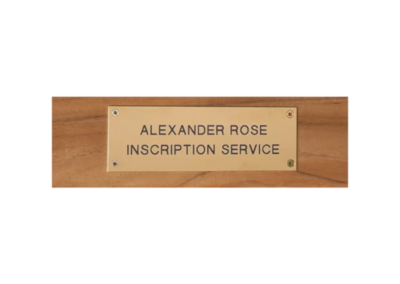 Alexander Rose Bench Engraving Brass Plaque