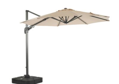 Bramblecrest Chichester Sand 3.0m Round Cantilever Parasol with Granite Wheeled Base & Cover