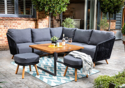 Hartman Eden Square Casual Dining Set- Black Noir & Carbon