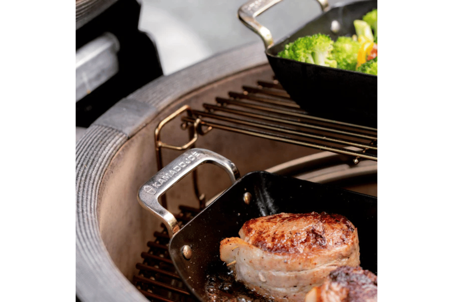 thumbnail image 2 of Kamado Joe ® Karbon Steel ™ Carbon Steel Half-Moon Pan Set 2 of 14
