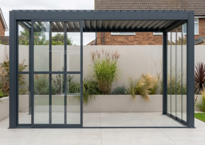 Royce Cube Transparent Sliding Door System – Graphite Grey