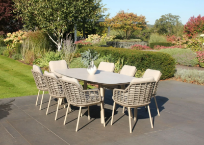 4 Seasons Outdoor Puglia 8 Seat Dining Set with 240cm Barrel Table