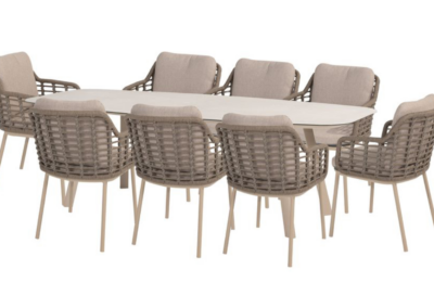 4 Seasons Outdoor Puglia 8 Seat Dining Set with 240cm Barrel Table