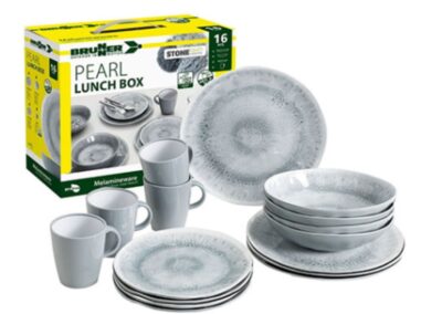 Brunner Pearl Lunch Box Melamine Dinnerware (16 pieces)