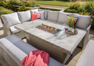 Hartman Eton Grand Rectangular Firepit Casual Dining Set