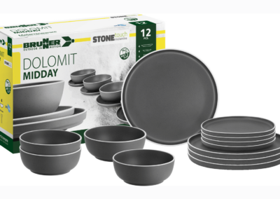 Brunner Midday Dolomit Grey Melamineware Set