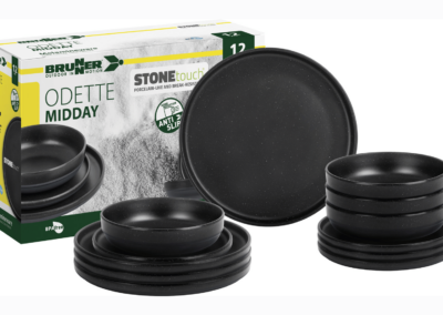 Brunner Midday Odette Double Black 12-Piece Melamineware Set