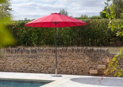 Bramblecrest Shanghai 2.7m Aluminium Parasol Claret Red