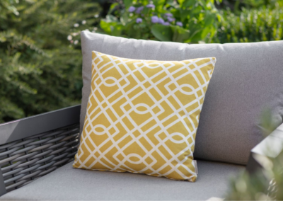 Bramblecrest Ochre Maze Square Scatter Cushion