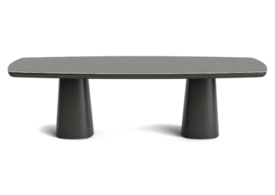 Life Madeira 260 x 100cm Semi Oval Table & 6 Milano Adjustable Dining Chairs in Lava