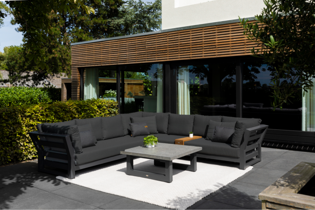 Life Nevada Corner Sofa Set with 140 Ceramic Concept Table in Lava ...