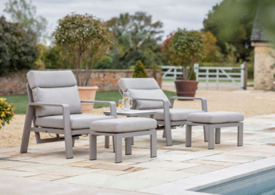 Bramblecrest Prague Reclining Sofa chair Set with Footstools- Latte