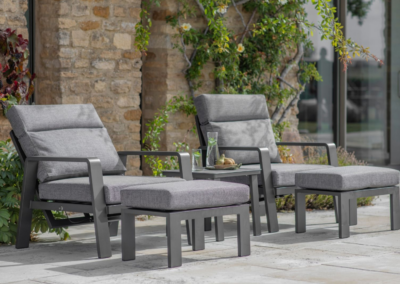 Bramblecrest Prague reclining Sofa chair set with Footstools- Anthracite