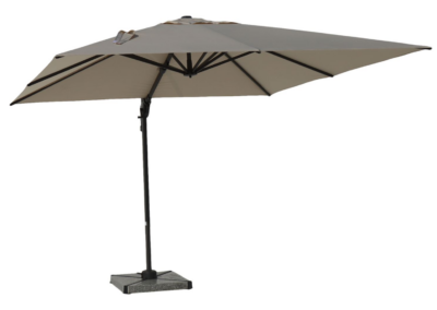 Bramblecrest Chichester Stone 3m Square Cantilever Parasol with Wheeled Granite Base