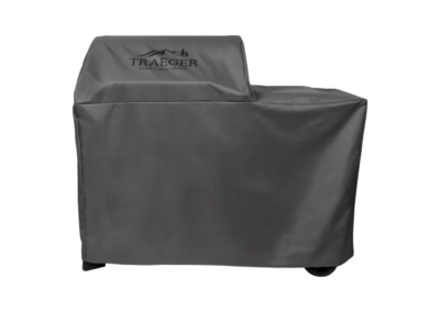 Featured studio image of the Traeger Woodridge Full-Length Grill Cover