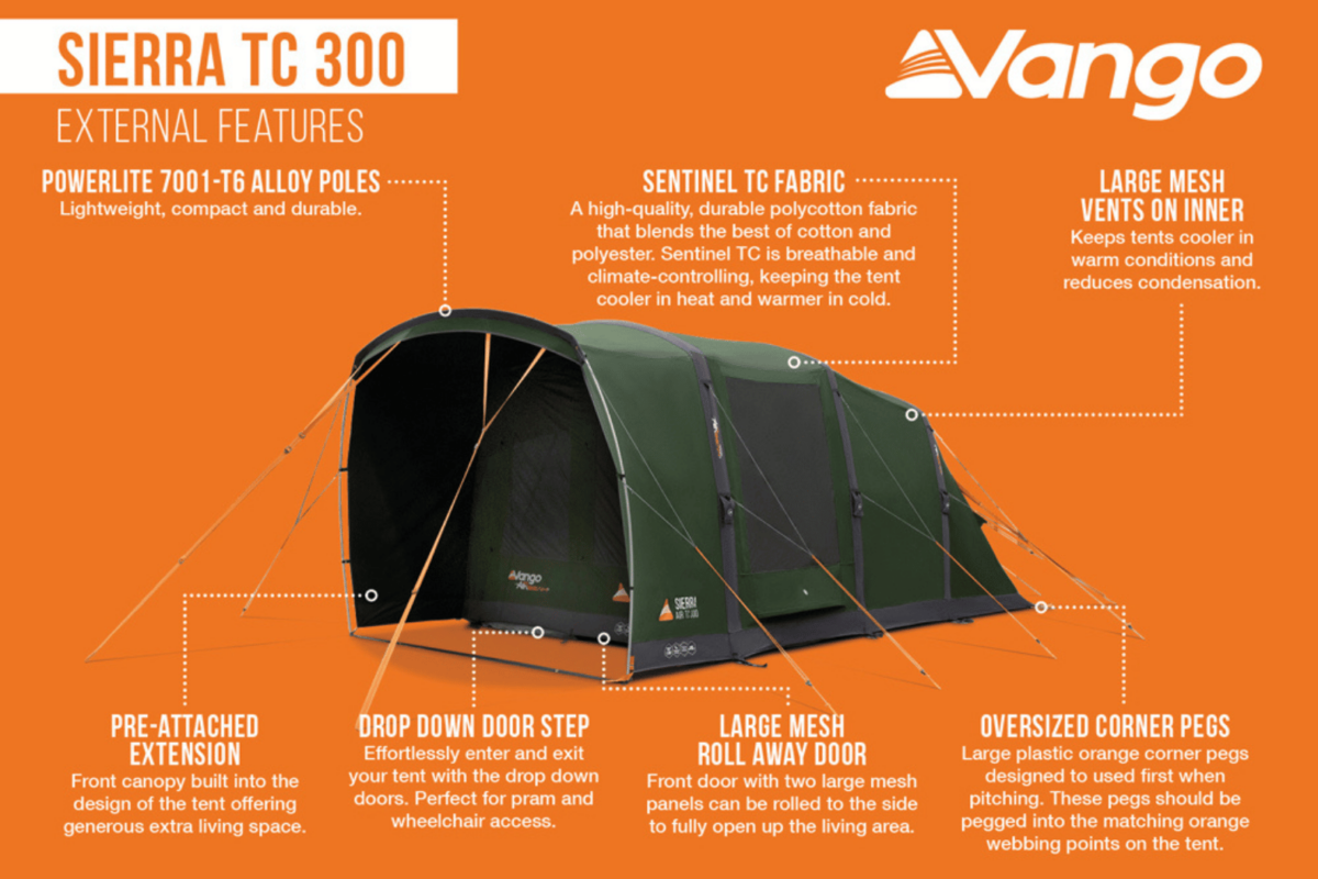 SANRYOU FUTAMATA TIPI TENT サンド Vango Sierra TC 300 Tent - Norwich Camping & Leisure