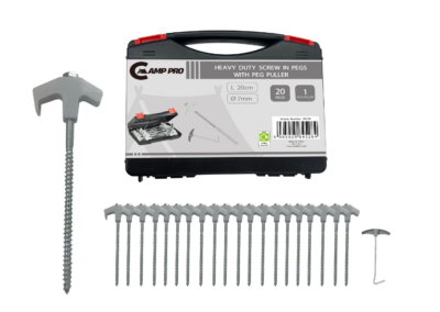 Camp Pro Heavy Duty Screw-In Pegs with Peg Puller