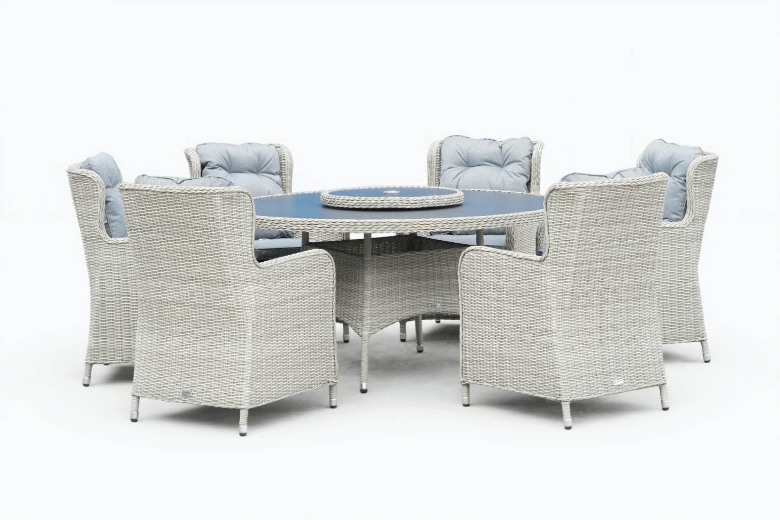 NOL Wickhampton 6 Seat Rattan Round Dining Set