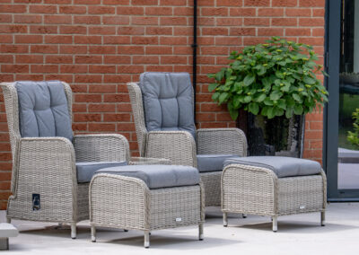 Norfolk Outdoor Living Wickhampton Grey Rattan Recliner Set