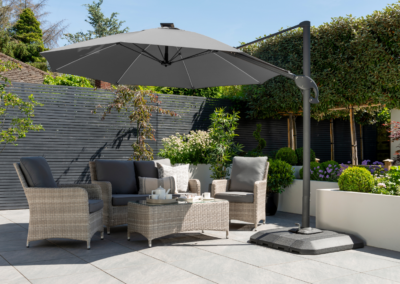 Norfolk Leisure One Box 3m Round LED Cantilever Parasol