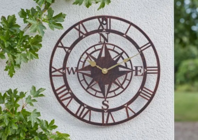 Smart Garden Large Bronze Compass Wall Clock