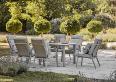 Bramblecrest Prague 166 x 95cm Rectangle Table with 6 Armchairs Latte
