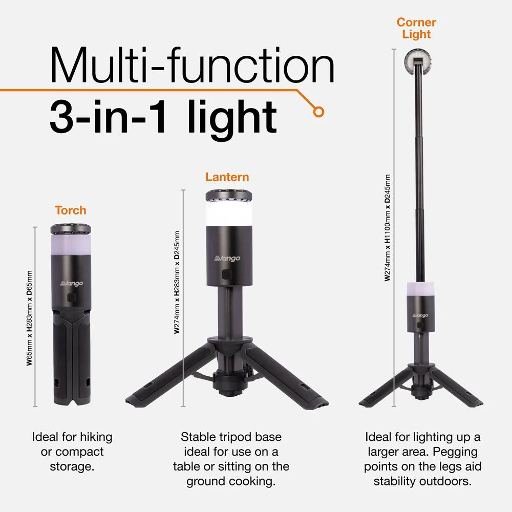 Vango Comet Light Infographic - 3-1 multi-function